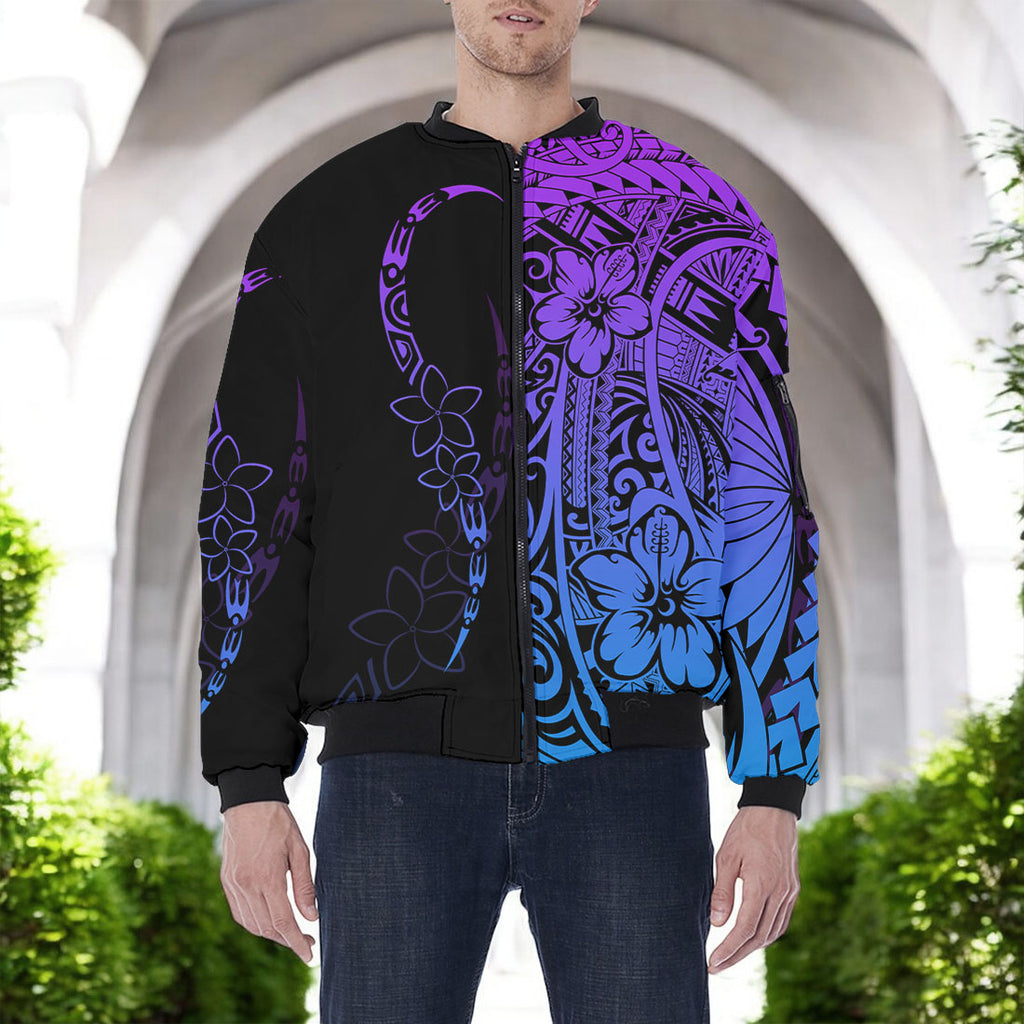 DS250801M03v3 Floral Native American Bomber Jacket With Sleeve Pocket