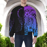 DS250801M03v3 Floral Native American Bomber Jacket With Sleeve Pocket
