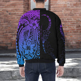 DS250801M03v3 Floral Native American Bomber Jacket With Sleeve Pocket