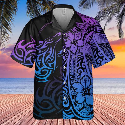DS250801M03v4 Wolf Native American Hawaiian Shirt 3D