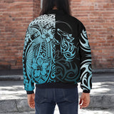 DS250801M03v5 Wolf Moon Native American Bomber Jacket With Sleeve Pocket