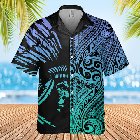 DS250801M04 Chief Native American Hawaiian Shirt 3D