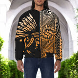 DS250801M04v2 Chief Native American Bomber Jacket With Sleeve Pocket
