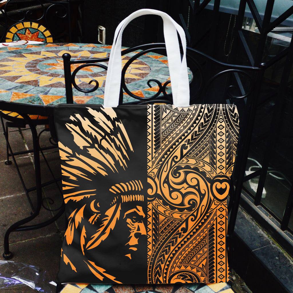 DS250801M04v2 Chief Native American Tote Canvas Bag