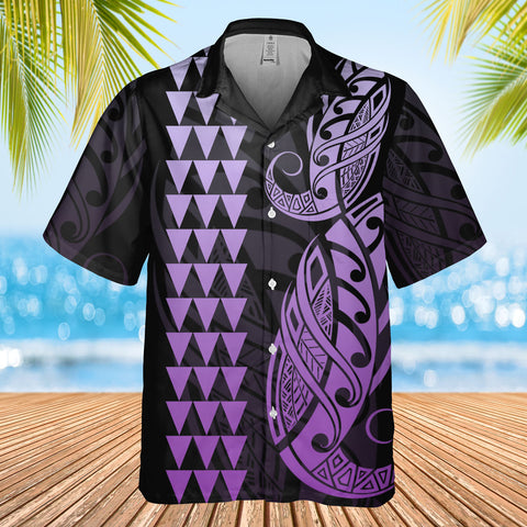 DS250804M01v10 Purple White Native American Hawaiian Shirt 3D