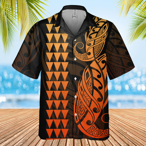 DS250804M01v3 Orange Native American Hawaiian Shirt 3D