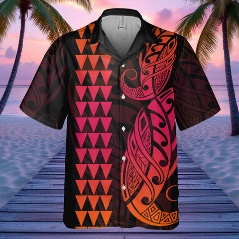 DS250804M01v5 Orange Pink Native American Hawaiian Shirt 3D