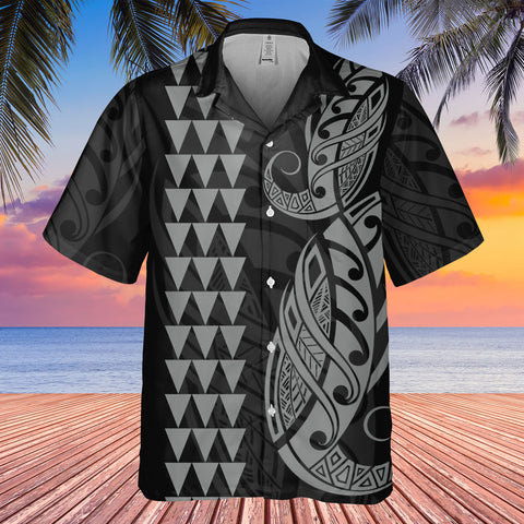 DS250804M01v6 Gray Native American Hawaiian Shirt 3D