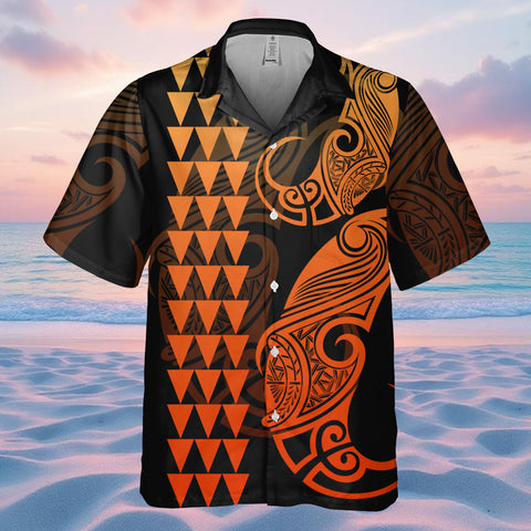 DS250804M02v3 Orange Native American Hawaiian Shirt 3D