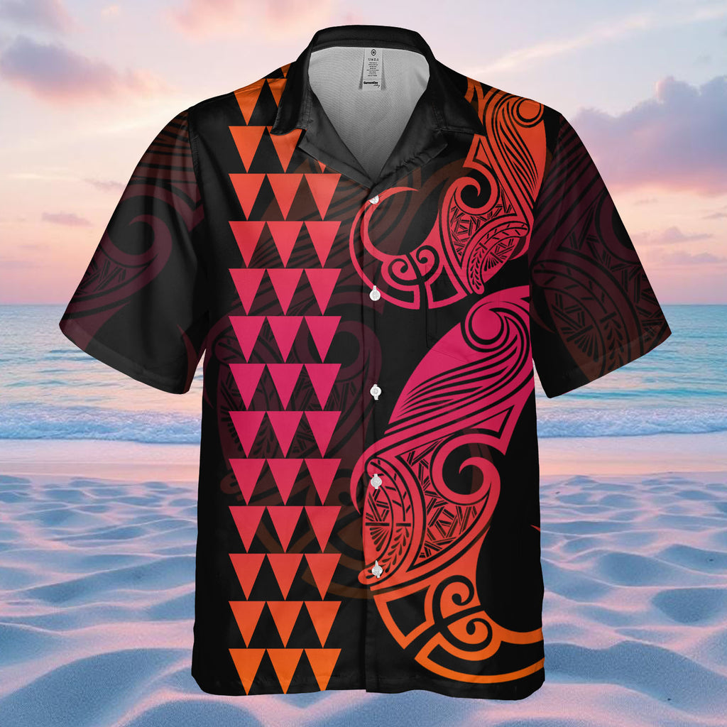 DS250804M02v5 Orange Pink Native American Hawaiian Shirt 3D
