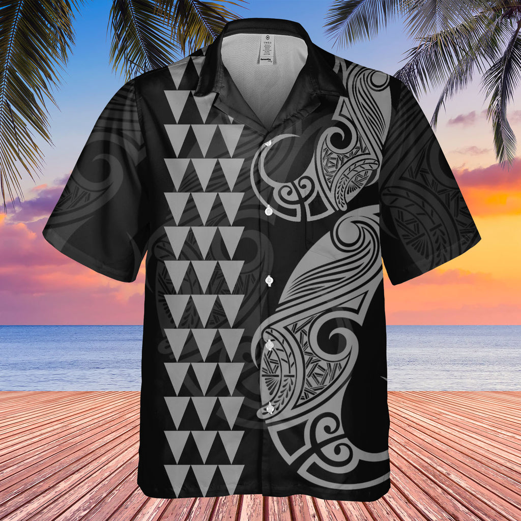 DS250804M02v6 Gray Native American Hawaiian Shirt 3D