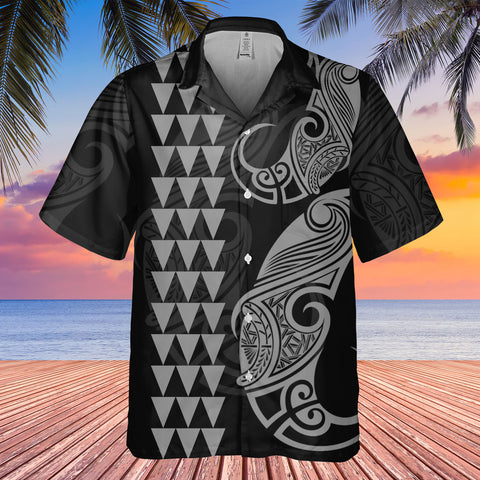 DS250804M02v6 Gray Native American Hawaiian Shirt 3D