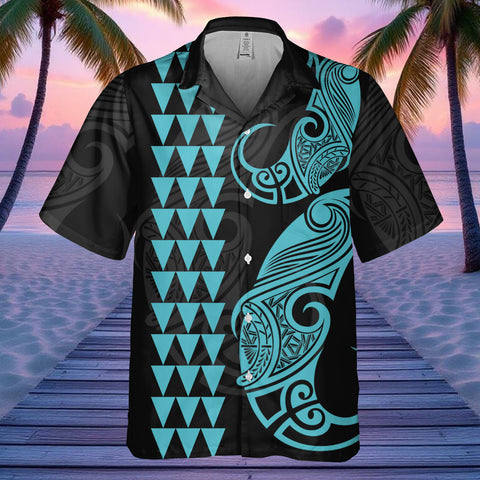 DS250804M02v7 Turquoise Native American Hawaiian Shirt 3D