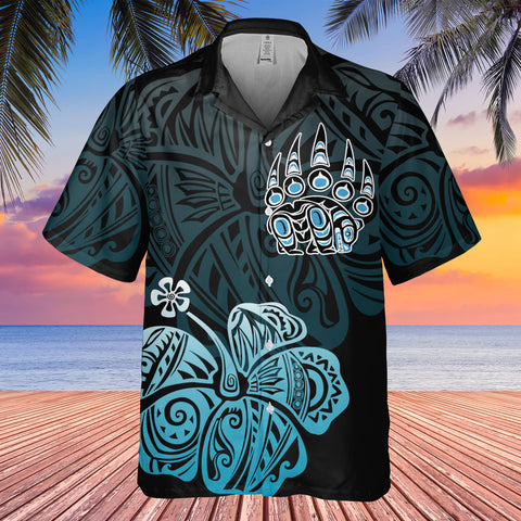 DS250805M01v13 Hibiscus Bear Native American Hawaiian Shirt 3D