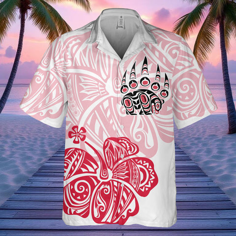 DS250805M01v19 Hibiscus Bear Native American Hawaiian Shirt 3D