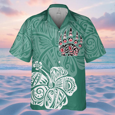 DS250805M01v22 Hibiscus Bear Native American Hawaiian Shirt 3D