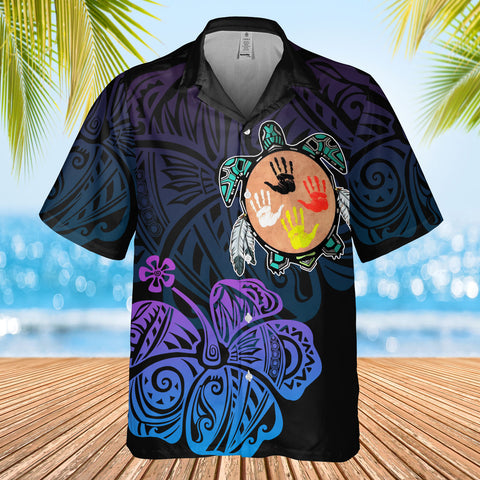 DS250805M01v6 Hibiscus Turtle Native American Hawaiian Shirt 3D