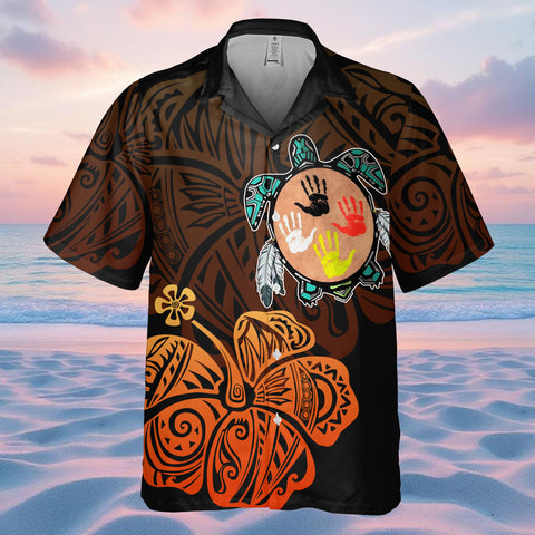 DS250805M01v7 Hibiscus Turtle Native American Hawaiian Shirt 3D