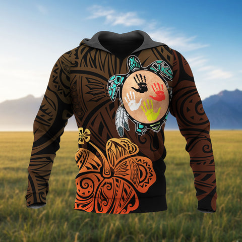 DS250805M01v7 Turtle Native American Pride 3D Hoodie