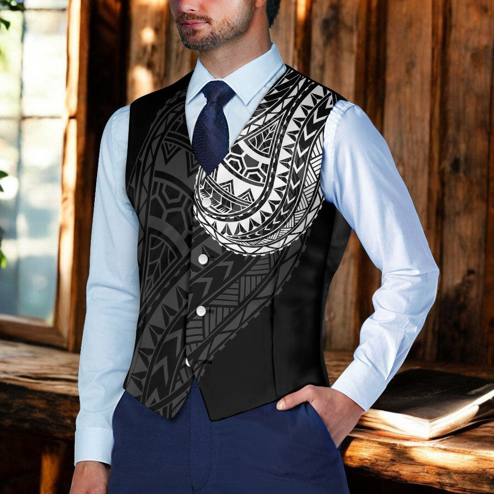 DS250807M01 Native American Suit Vest Jacket Print One Side Front