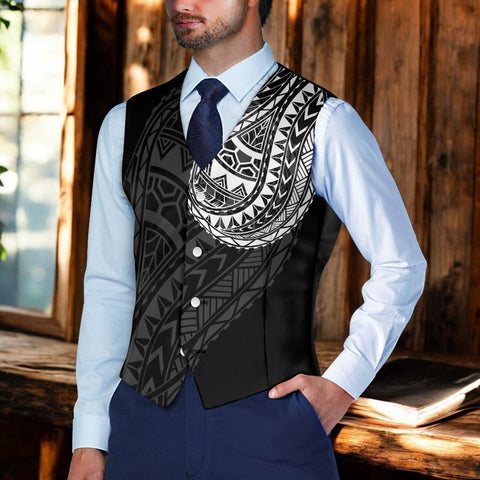 DS250807M01 Native American Suit Vest Jacket Print One Side Front