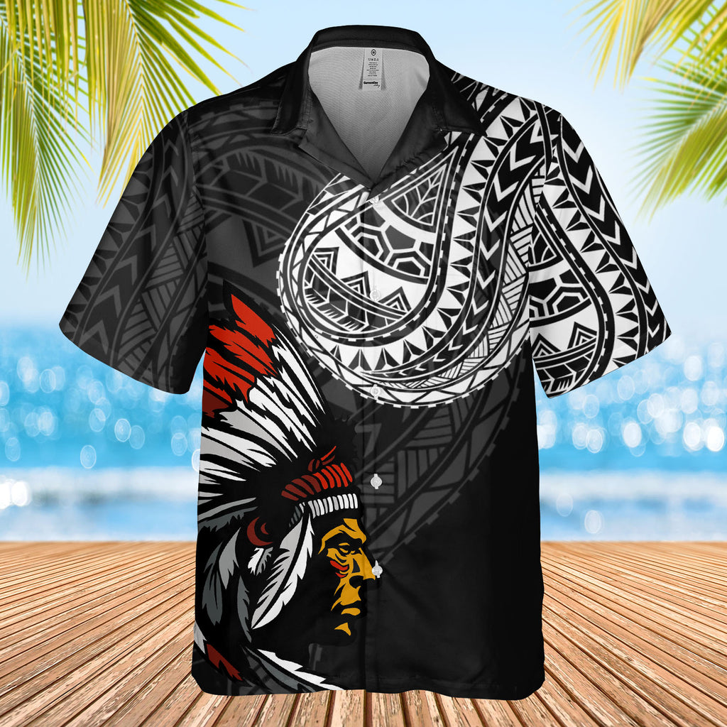 DS250807M01v11 Chief Native American Hawaiian Shirt 3D