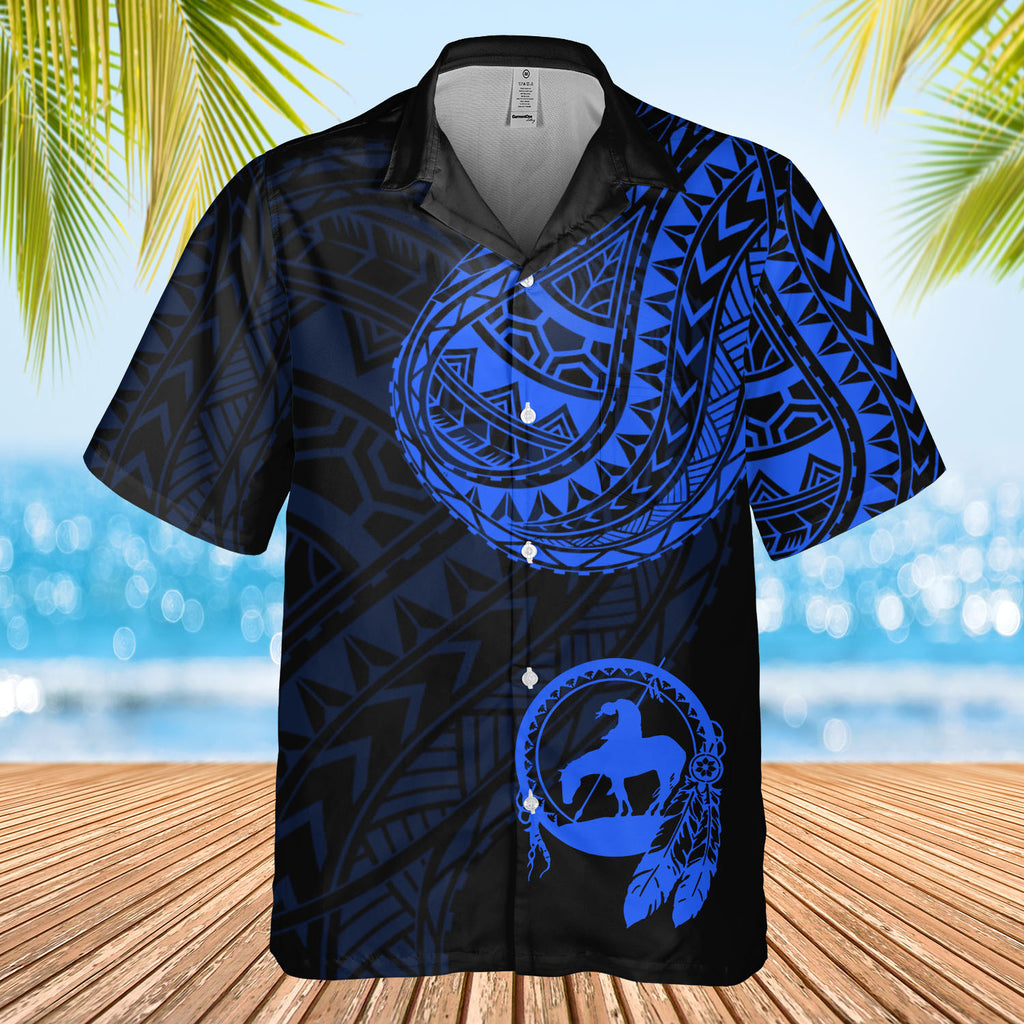 DS250807M01v12 Feather Native American Hawaiian Shirt 3D