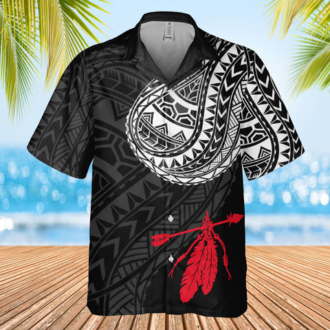 DS250807M01v13 Feather Native American Hawaiian Shirt 3D