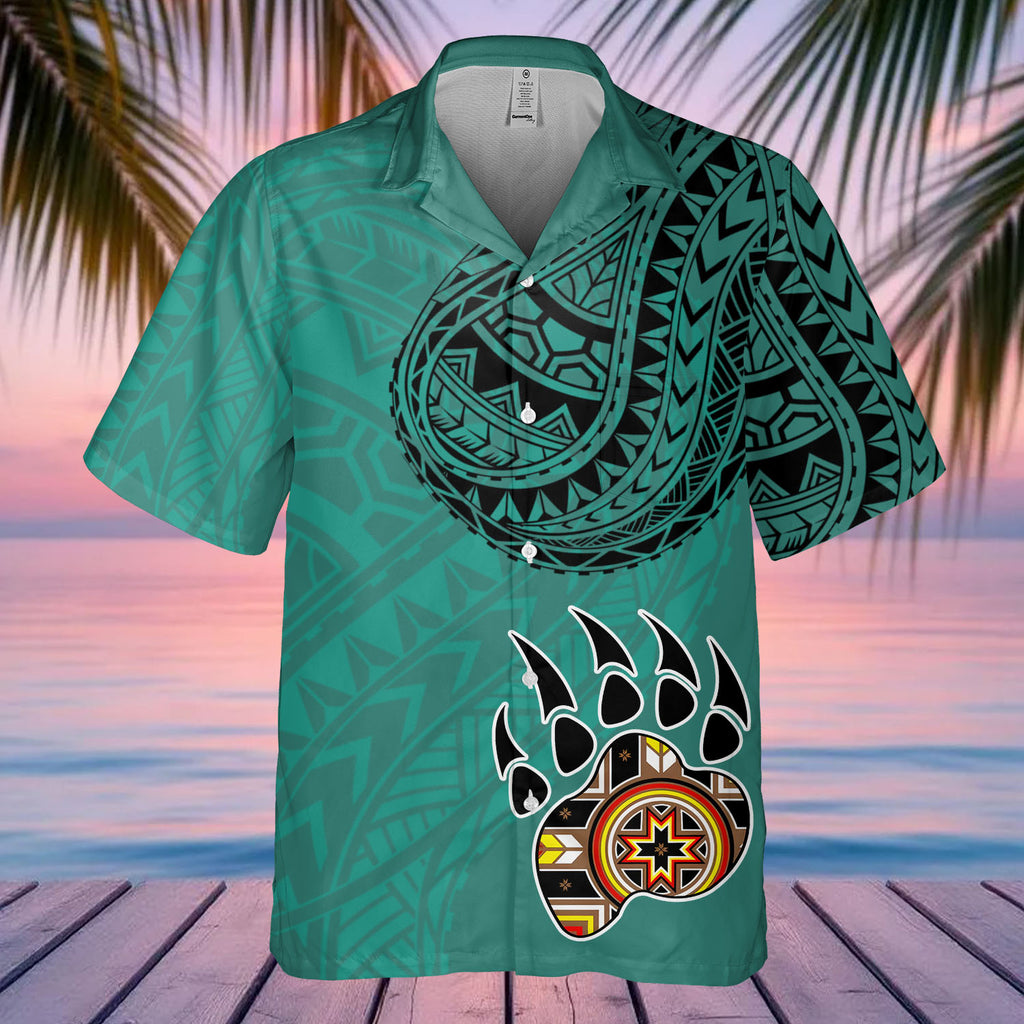DS250807M01v24 Bear Native American Hawaiian Shirt 3D