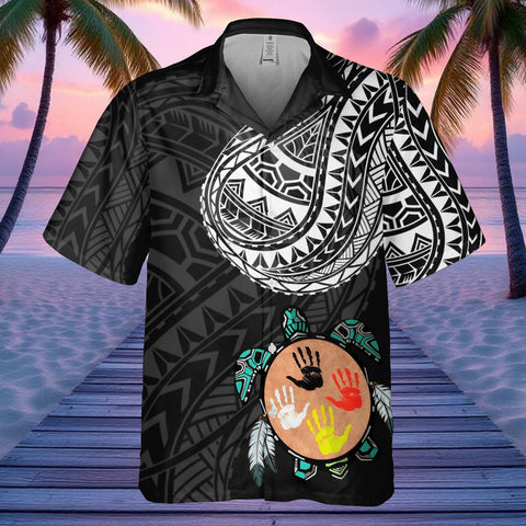 DS250807M01v25 Turtle Native American Hawaiian Shirt 3D