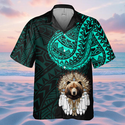 DS250807M01v28 Bear Native American Hawaiian Shirt 3D