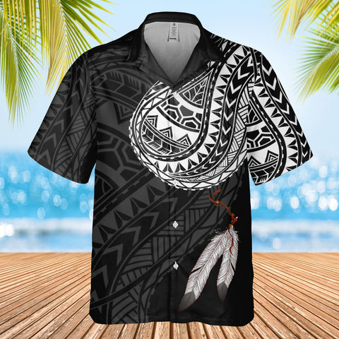 DS250807M01v31 Feather Native American Hawaiian Shirt 3D