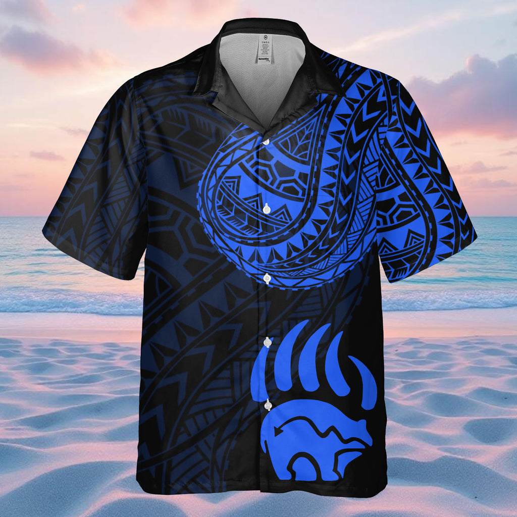 DS250807M01v35 Bear Native American Hawaiian Shirt 3D