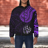 DS250807M01v36 Bear Native American Bomber Jacket With Sleeve Pocket