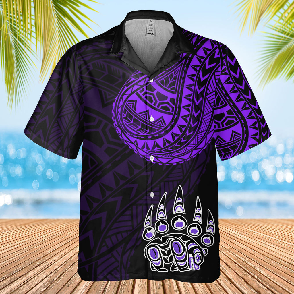 DS250807M01v36 Bear Native American Hawaiian Shirt 3D
