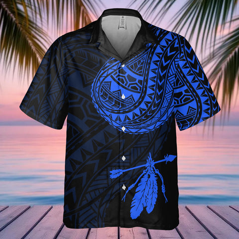 DS250807M01v38 Feather Native American Hawaiian Shirt 3D