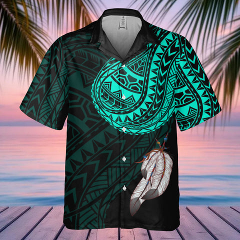 DS250807M01v3 Feather Native American Hawaiian Shirt 3D