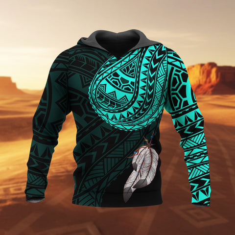 DS250807M01v3 Feather Native American Pride 3D Hoodie