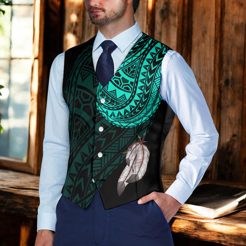 DS250807M01v3 Native American Suit Vest Jacket Print One Side Front