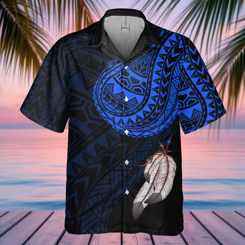 DS250807M01v42 Feather Native American Hawaiian Shirt 3D
