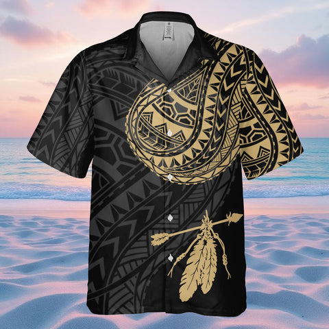 DS250807M01v4 Feather Native American Hawaiian Shirt 3D