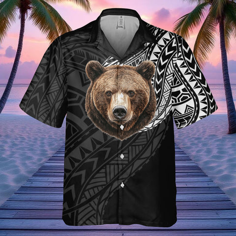 DS250807M01v5 Bear Native American Hawaiian Shirt 3D