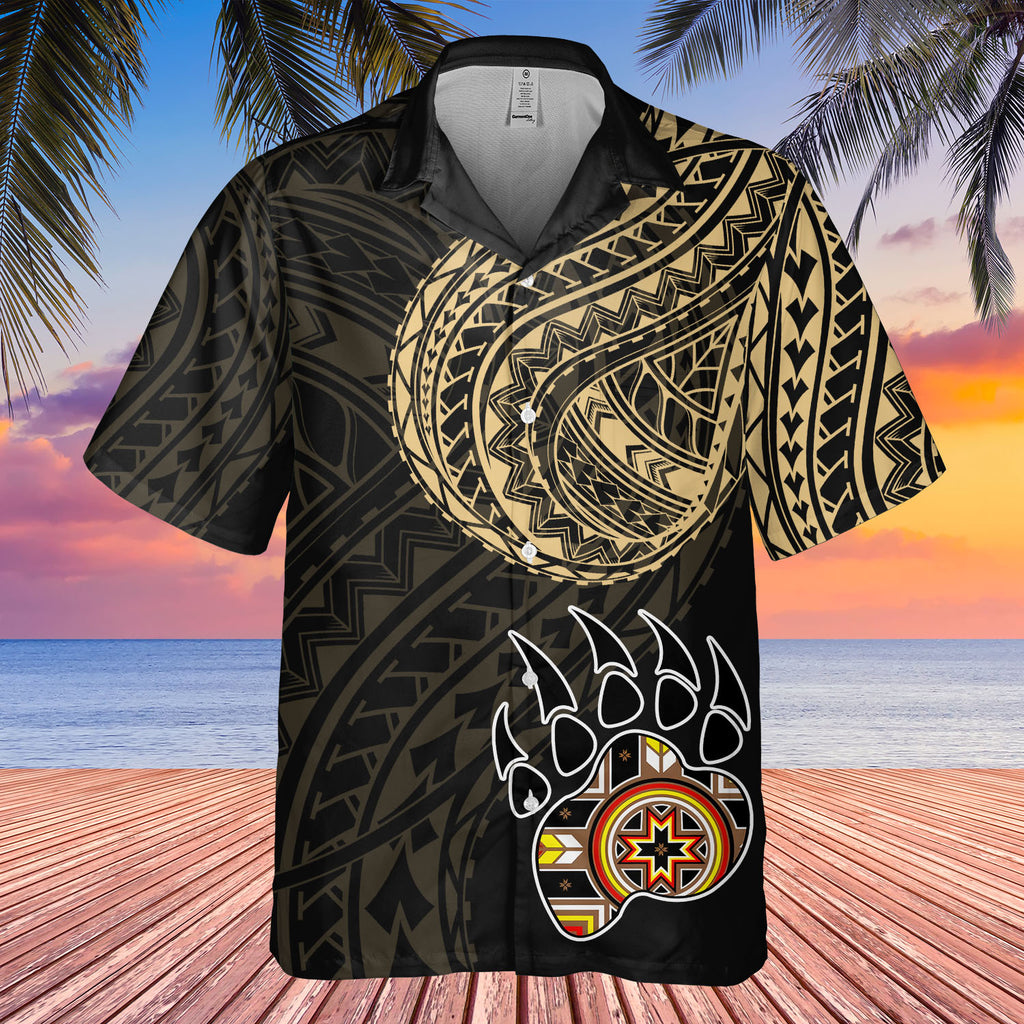 DS250811M01v14 Bear Native American Hawaiian Shirt 3D