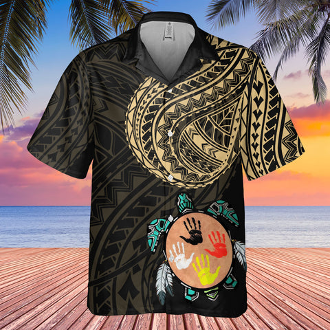 DS250811M01v18 Turtle Native American Hawaiian Shirt 3D