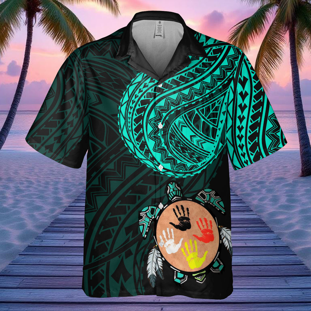 DS250811M01v9 Turtle Native American Hawaiian Shirt 3D