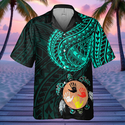 DS250811M01v9 Turtle Native American Hawaiian Shirt 3D