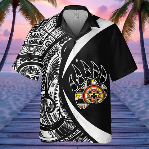 DS250812M01v12 Bear Native American Hawaiian Shirt 3D