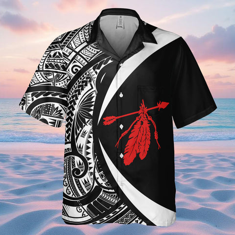 DS250812M01v17 Feather Native American Hawaiian Shirt 3D