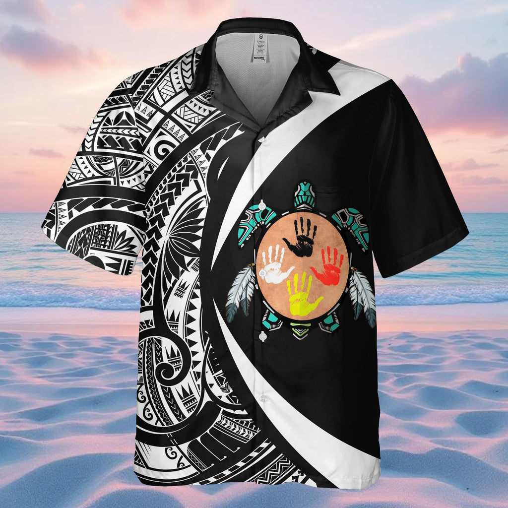 DS250812M01v19 Turtle Native American Hawaiian Shirt 3D