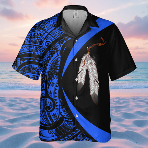 DS250812M01v3 Feather Native American Hawaiian Shirt 3D